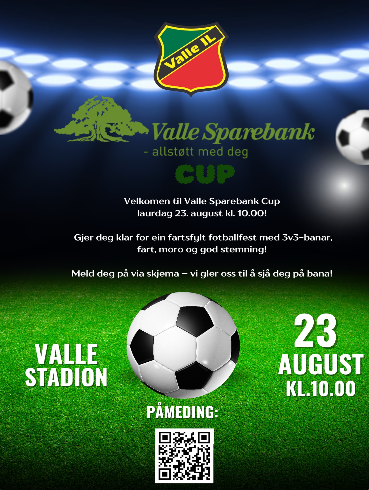 Valle Sparebank Cup lørdag 23. august!